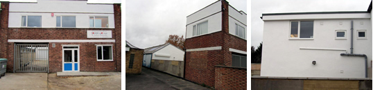 Demolition and office extension construction at local factory